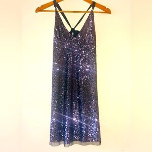 Sassy yet classic free people mini dress with sparkle. Seriously adorable